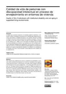 Ir a Calidad de vida de personas con discapacidad intelectual en proceso de envejecimiento en entornos de vivienda. Revista Española de Discapacidad