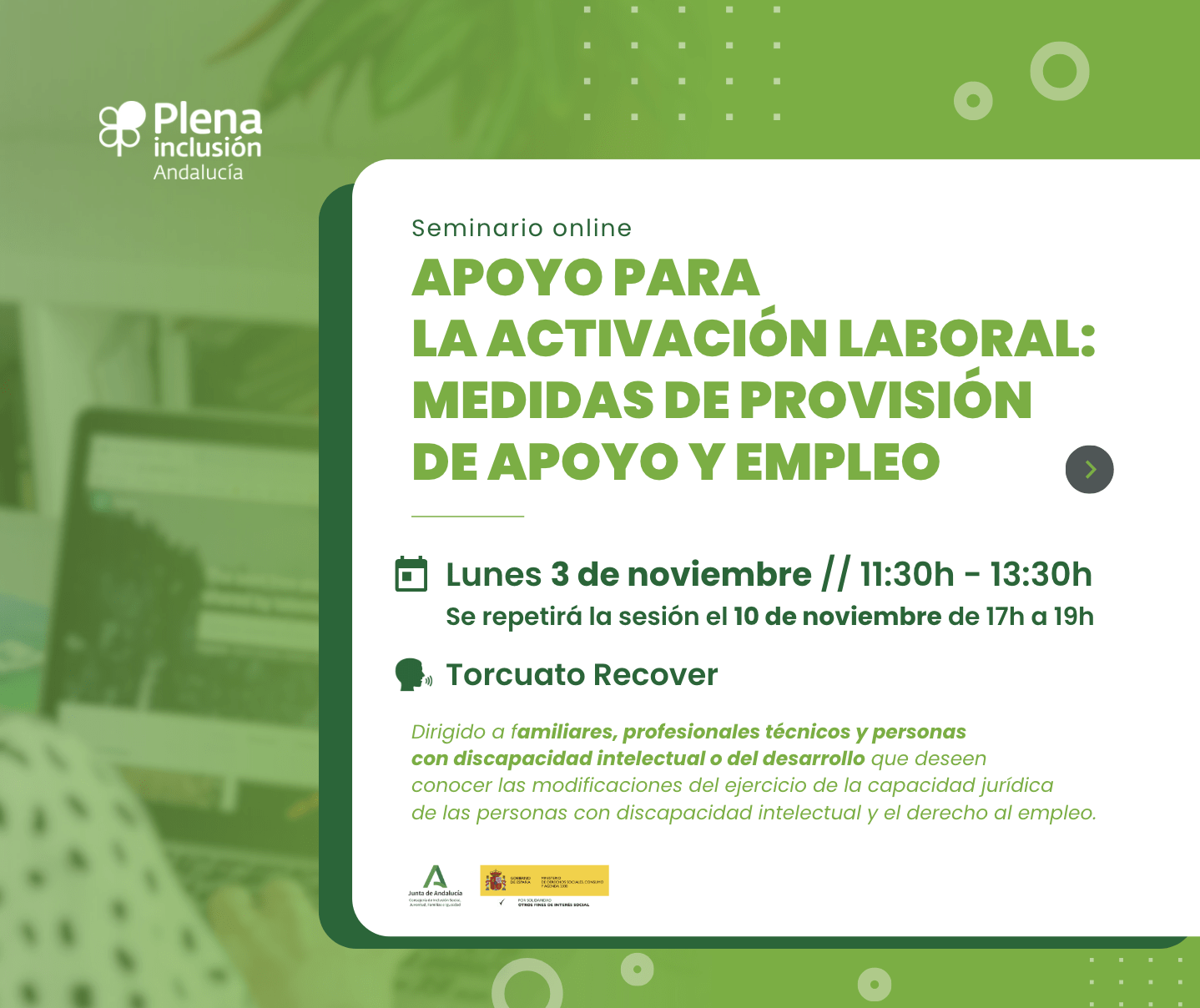 Ir a No te pierdas este seminario online sobre empleo inclusivo y apoyos a la activación laboral