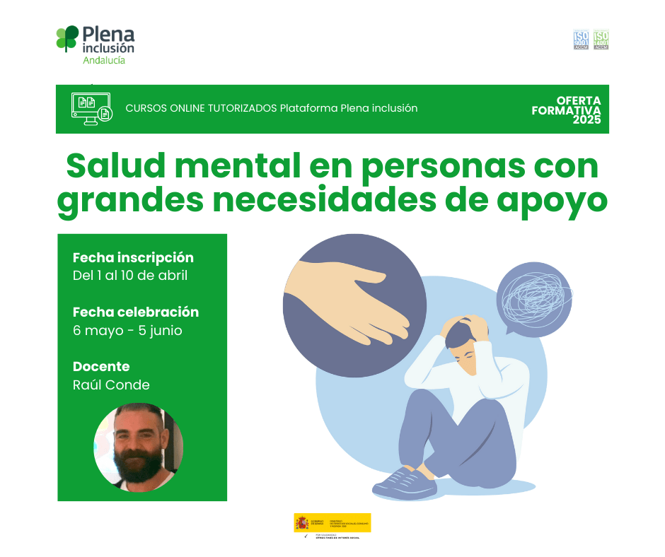 Ir a Plena Inclusión Andalucía lanza un curso online sobre salud mental en personas con grandes necesidades de apoyo