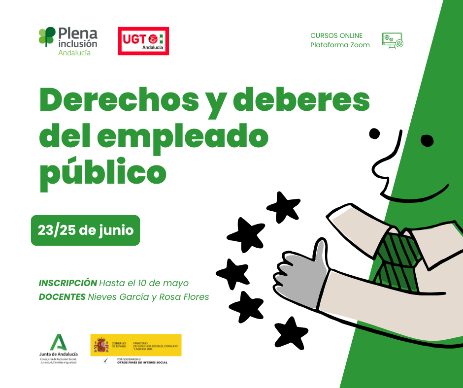 Ir a Plena inclusión Andalucía y UGT Andalucía impulsan una formación sobre los derechos y deberes del empleado público