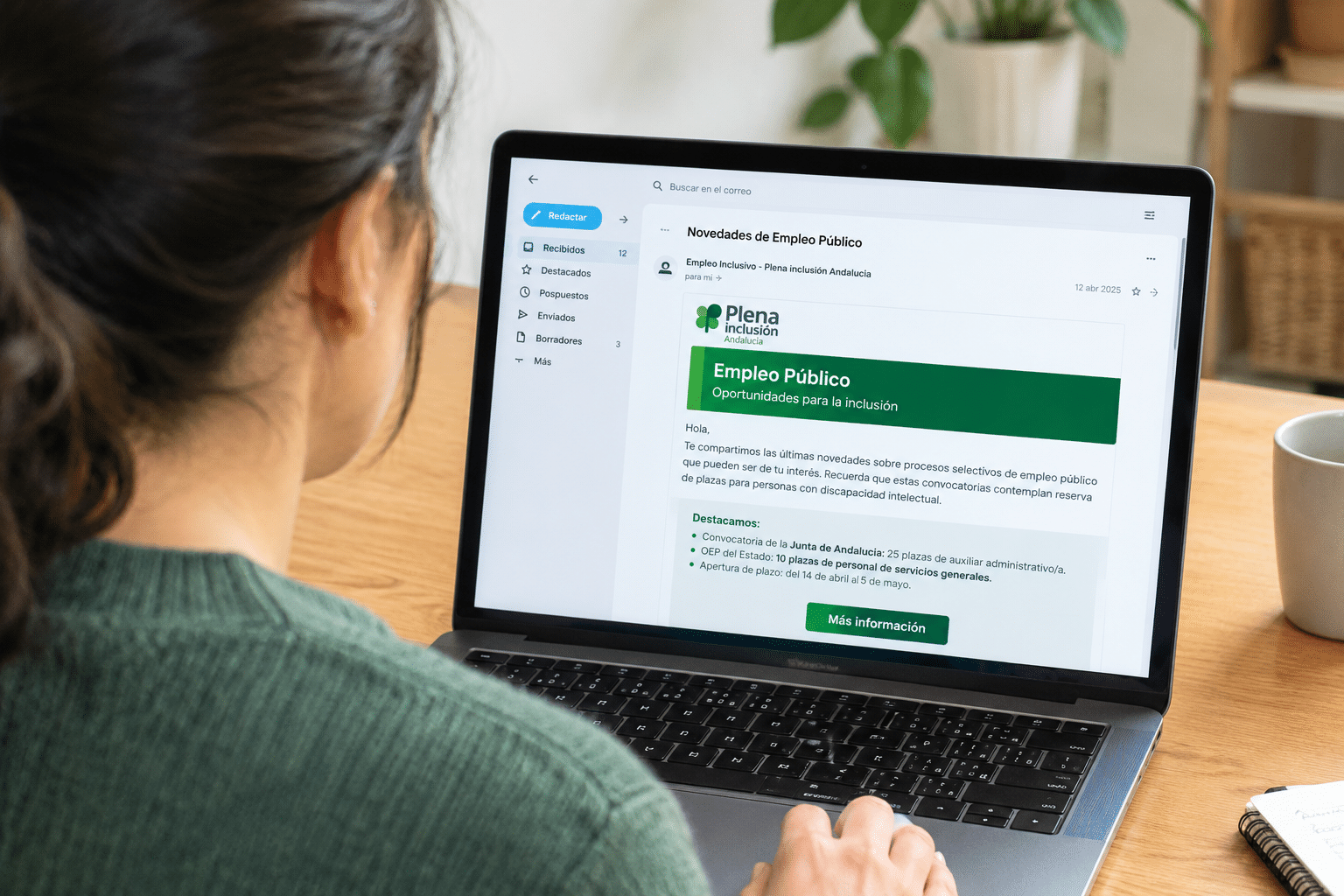 Ir a Más de 1.000 personas reciben información accesible sobre empleo público a través de Plena inclusión Andalucía